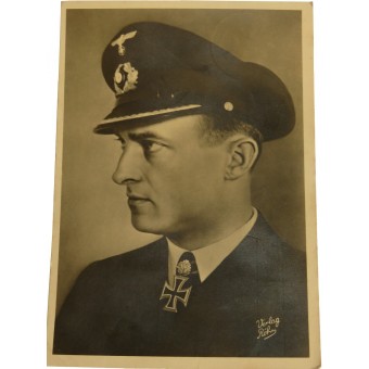 Postkarte mit Korvettenkapitän Robert Gysae, ausgezeichnet mit Ritterkreuz mit Eichenlaub. Espenlaub militaria